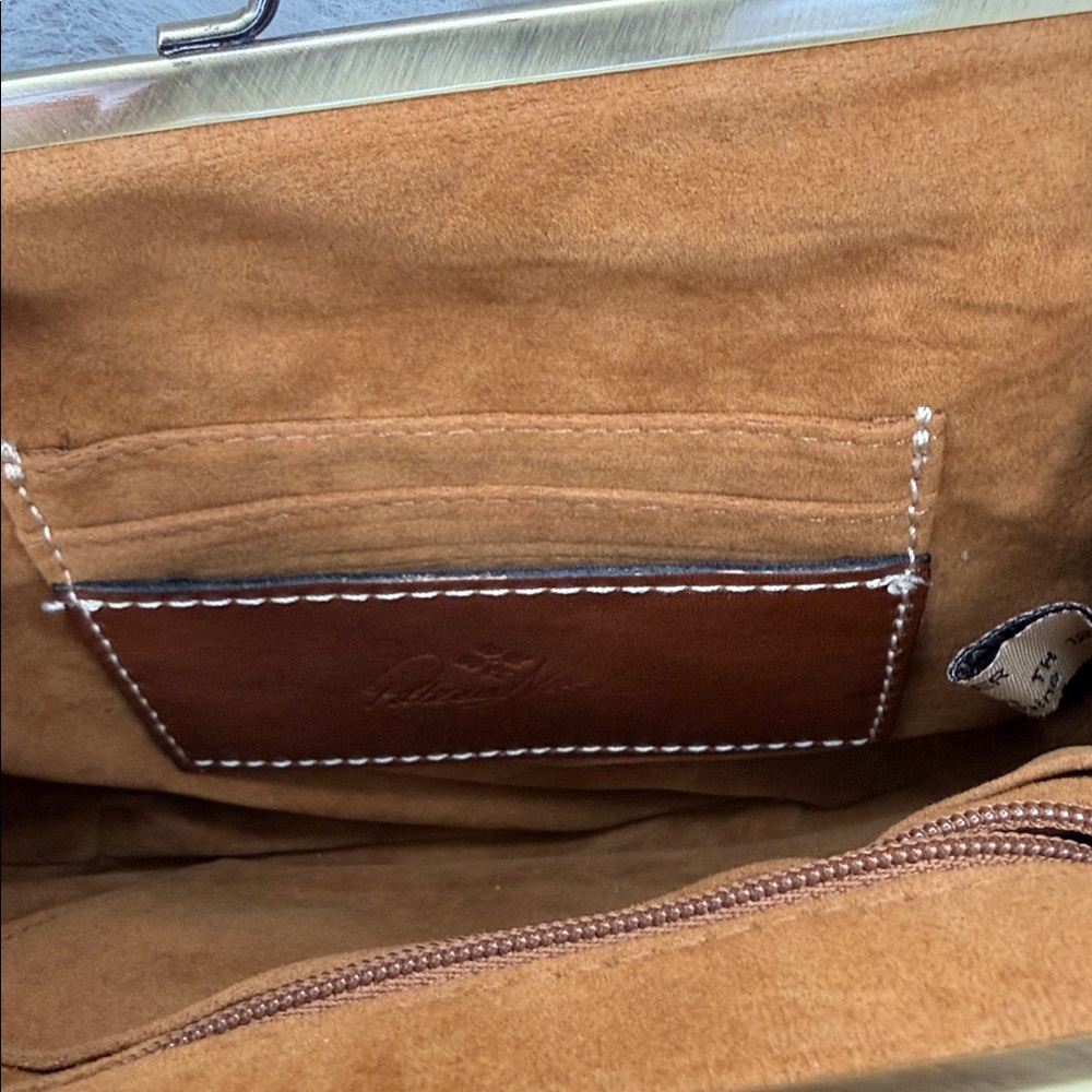 Patricia Nash Map Print Brown Leather Wristlet Clutch, NWT - Picture 4 of 10